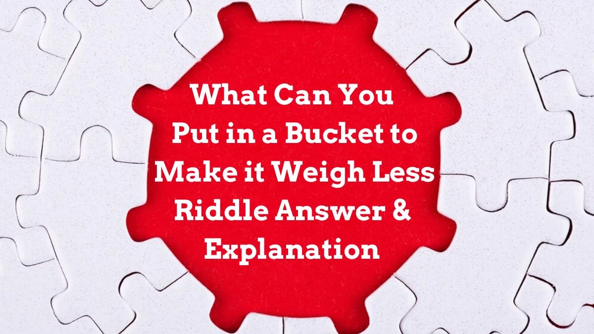 What Can You Put in a Bucket to Make it Weigh Less Riddle Answer Explained