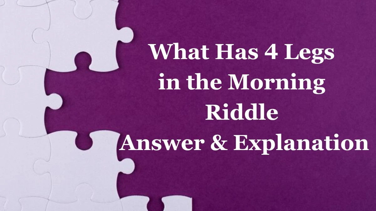 What Has 4 Legs in the Morning Riddle Answer Explained