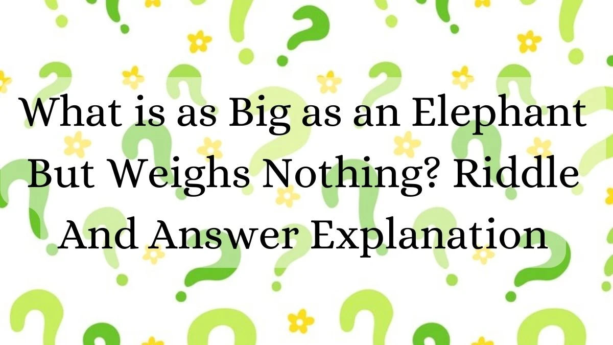 What is as Big as an Elephant But Weighs Nothing? Riddle And Answer Explanation