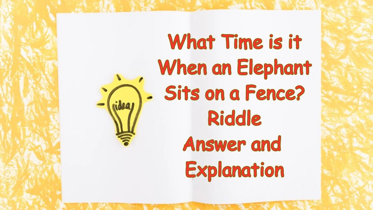 What Time is it When an Elephant Sits on a Fence? Riddle Answer Explained
