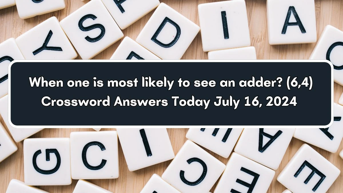 When one is most likely to see an adder? (6,4) Crossword Clue Puzzle Answer from July 16, 2024