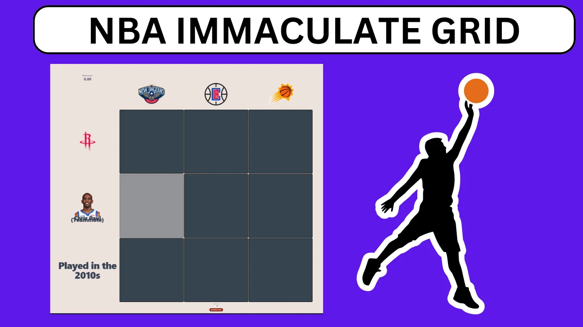 Which NBA player played for the New Orleans Pelicans and also played at least one game with Chris Paul? HoopGrids Immaculate Grid answers July 18 2024