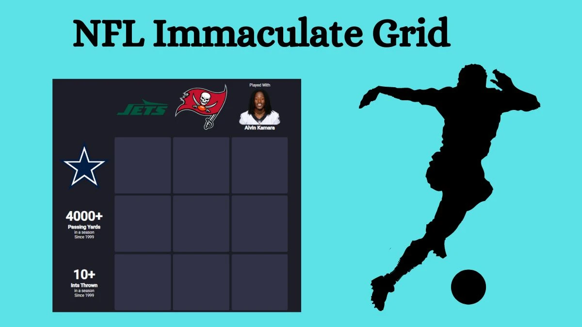 Which NFL players who have thrown 10 or more interceptions in a season since 1999 and have played with Alvin Kamara in Their Careers? NFL Immaculate Grid Answers for July 30, 2024