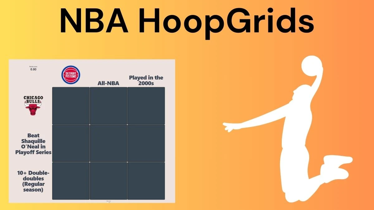 Which player who has played for both the Chicago Bulls and Detroit Pistons? NBA HoopGrids Answers for July 12 2024