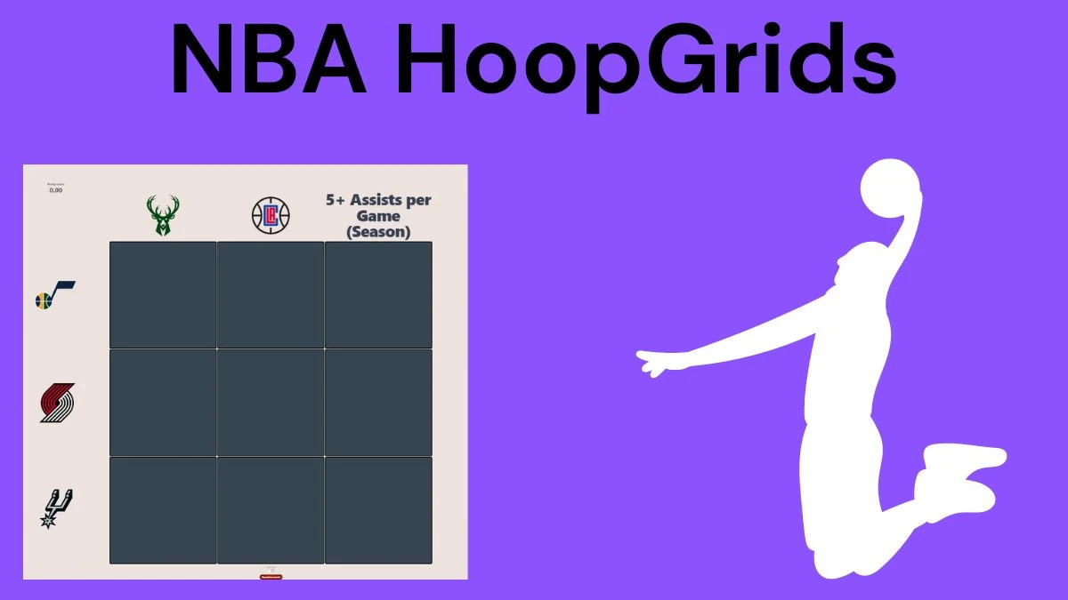 Which player who has played for both the Utah Jazz and Milwaukee Bucks? NBA HoopGrids Answers for July 05 2024