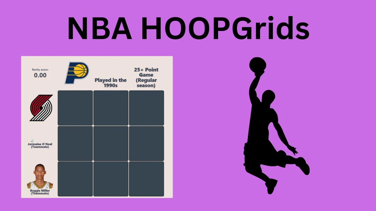 Which player who played with the Reggie Miller (Teammate) and Indiana Pacers? NBA HoopGrids Answers for July 06 2024