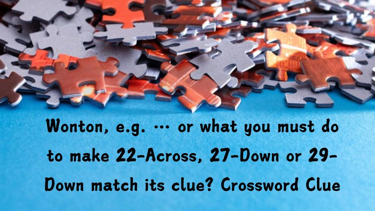 Wonton, e.g. … or what you must do to make 22-Across, 27-Down or 29-Down match its clue? Crossword Clue Universal Puzzle Answer from July 23, 2024