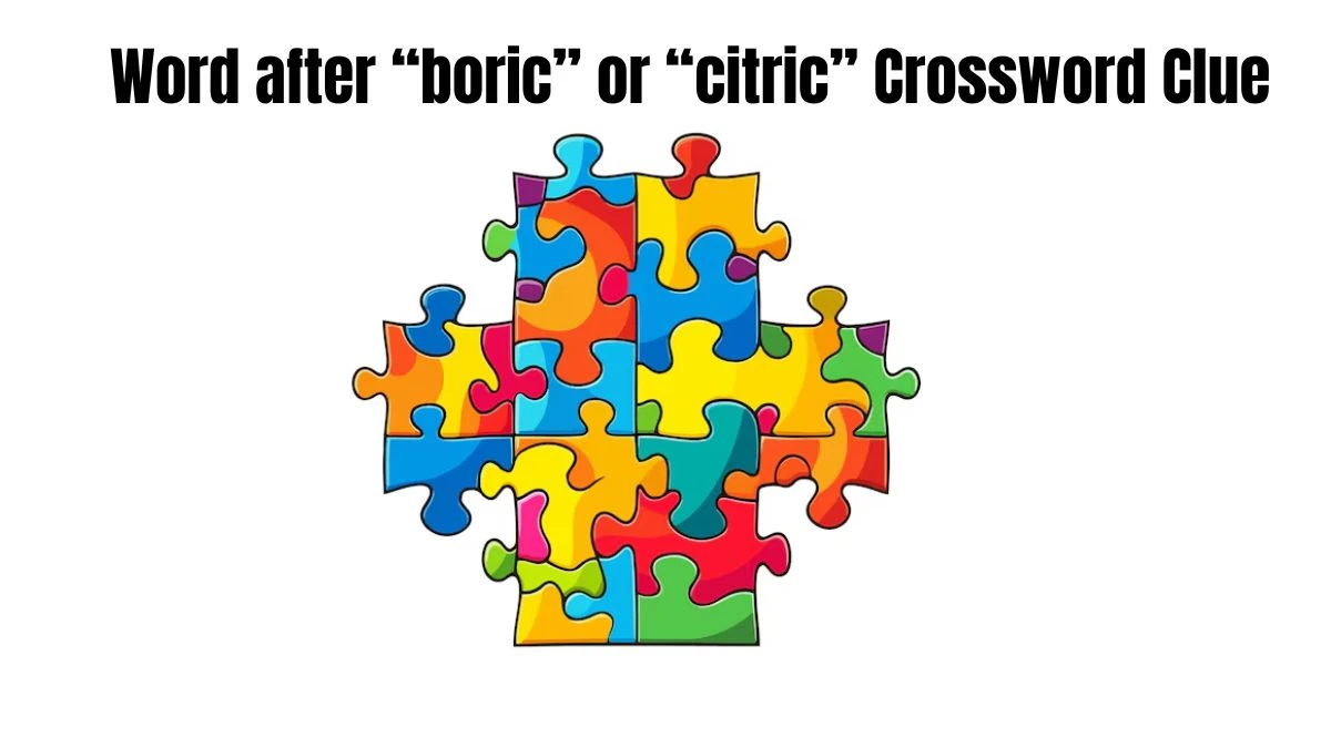 Word after “boric” or “citric” Daily Themed Crossword Clue Puzzle Answer from July 29, 2024