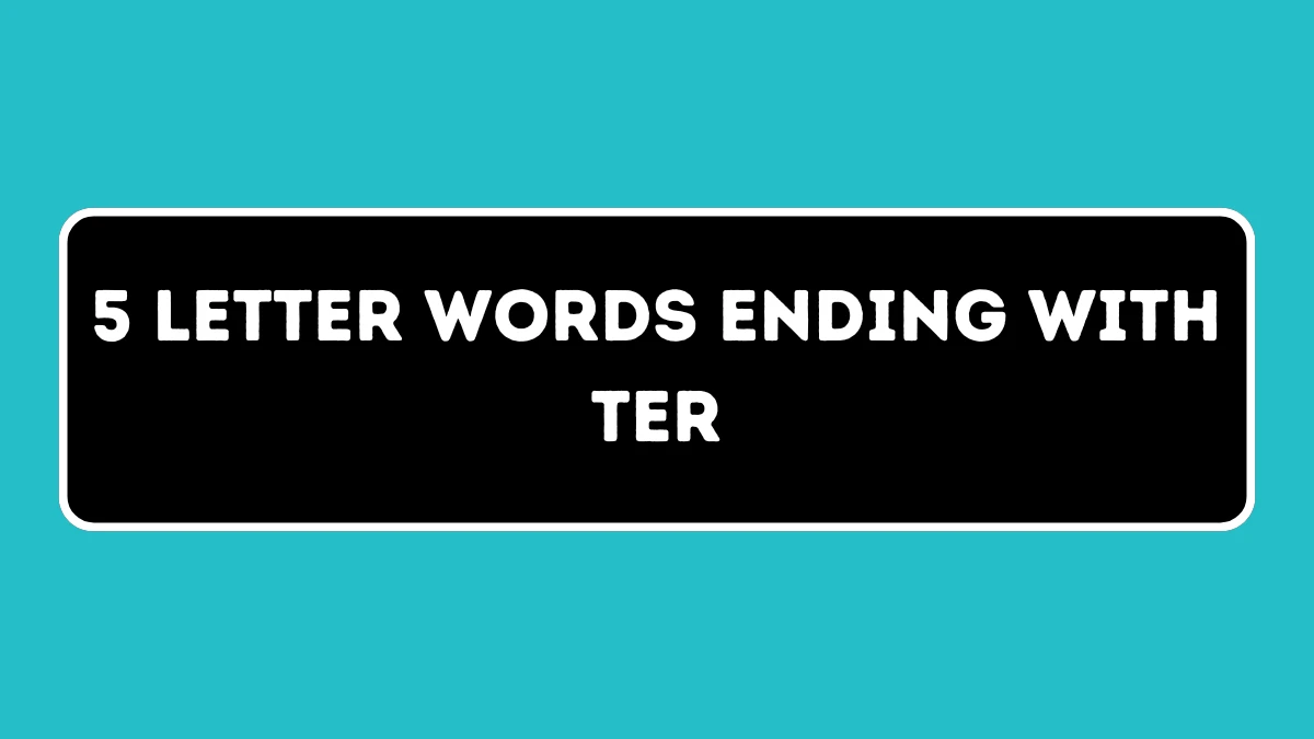 5 Letter Words Ending with TER All Words List