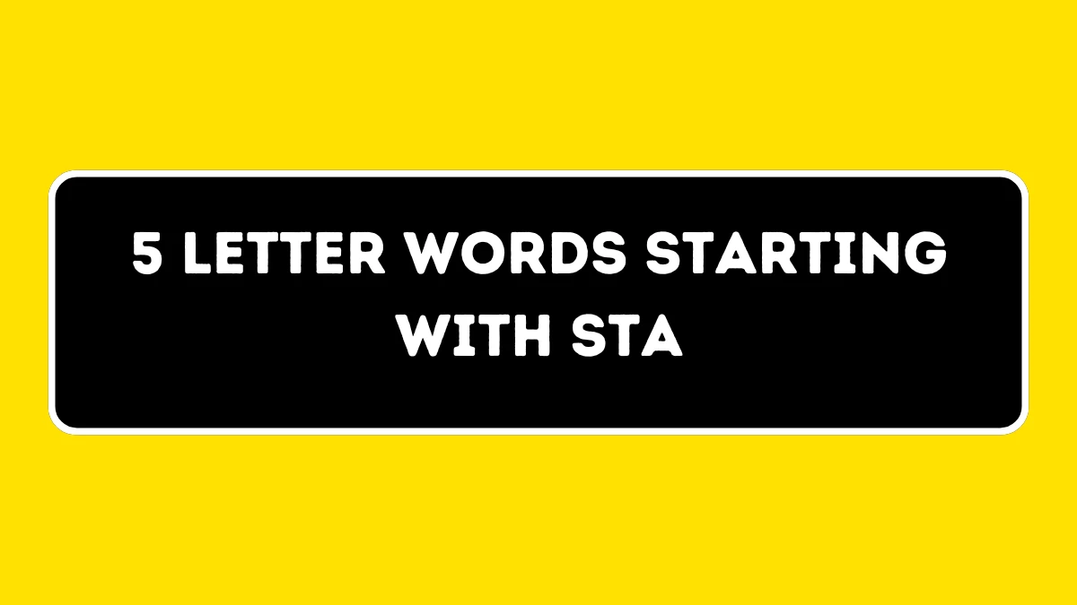 5 Letter Words Starting with STA All Words List