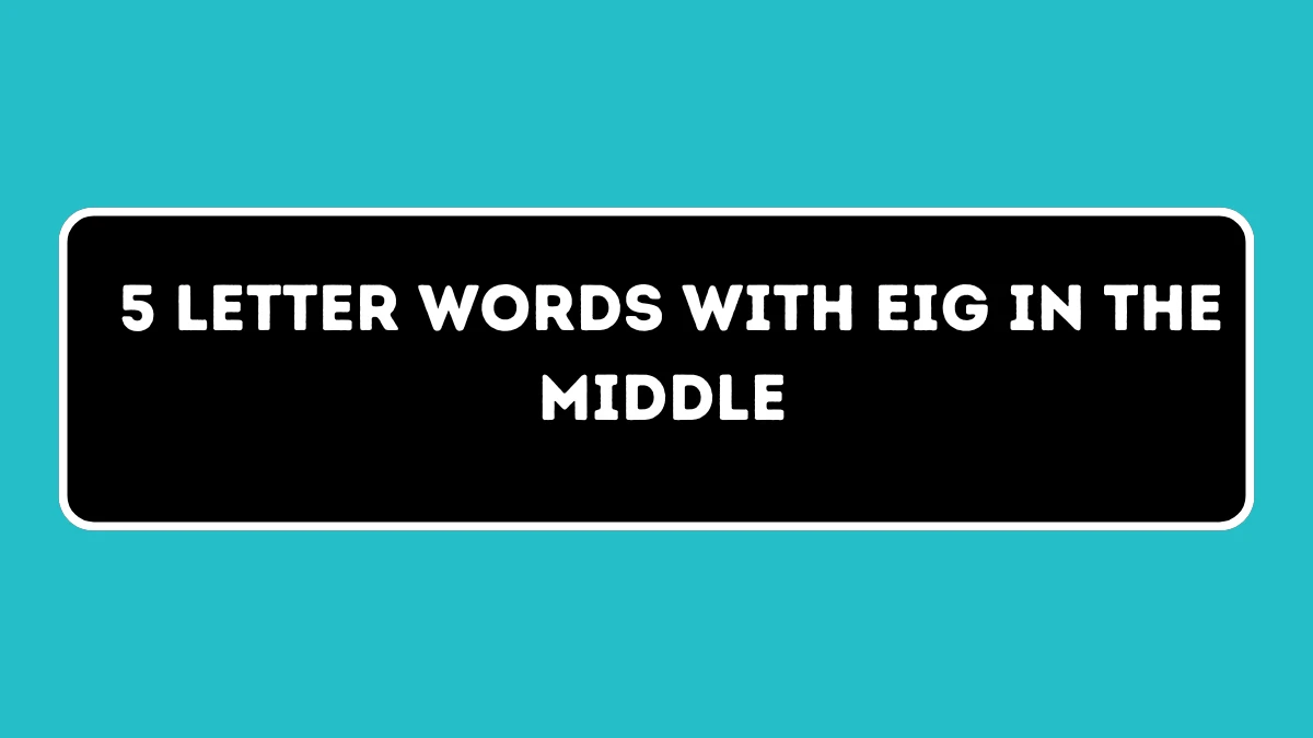 5 Letter Words with EIG in the Middle All Words List