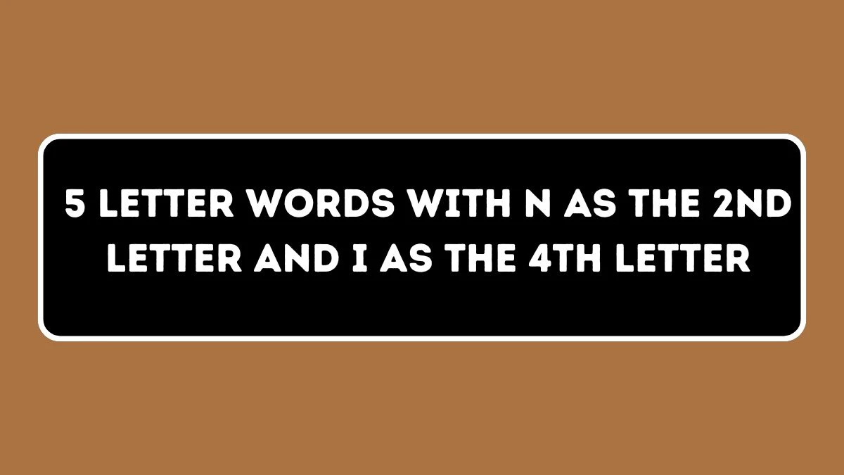 5 letter Words with N as the 2nd Letter and I as the 4th Letter All Words List