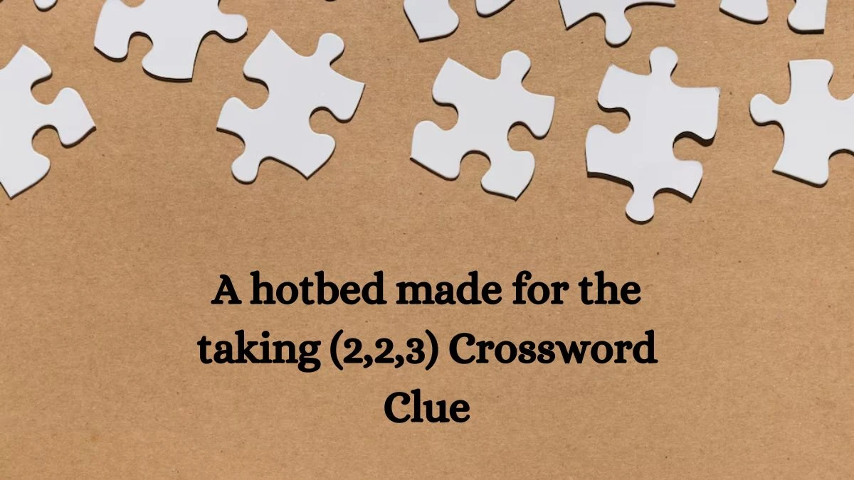 A hotbed made for the taking (2,2,3) Crossword Clue Puzzle Answer from August 20, 2024