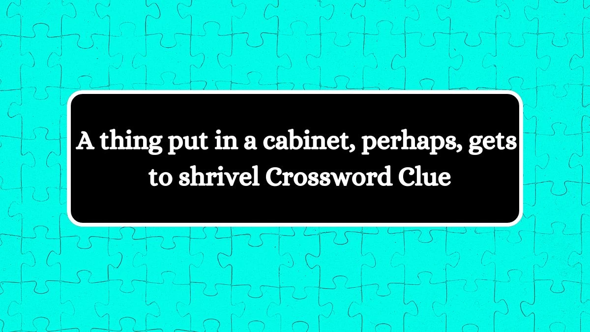 A thing put in a cabinet, perhaps, gets to shrivel Crossword Clue Puzzle Answer from August 07, 2024