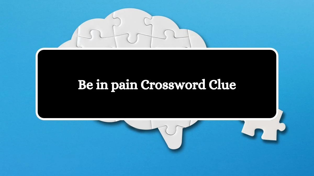 NYT Be in pain Crossword Clue Puzzle Answer from August 10, 2024