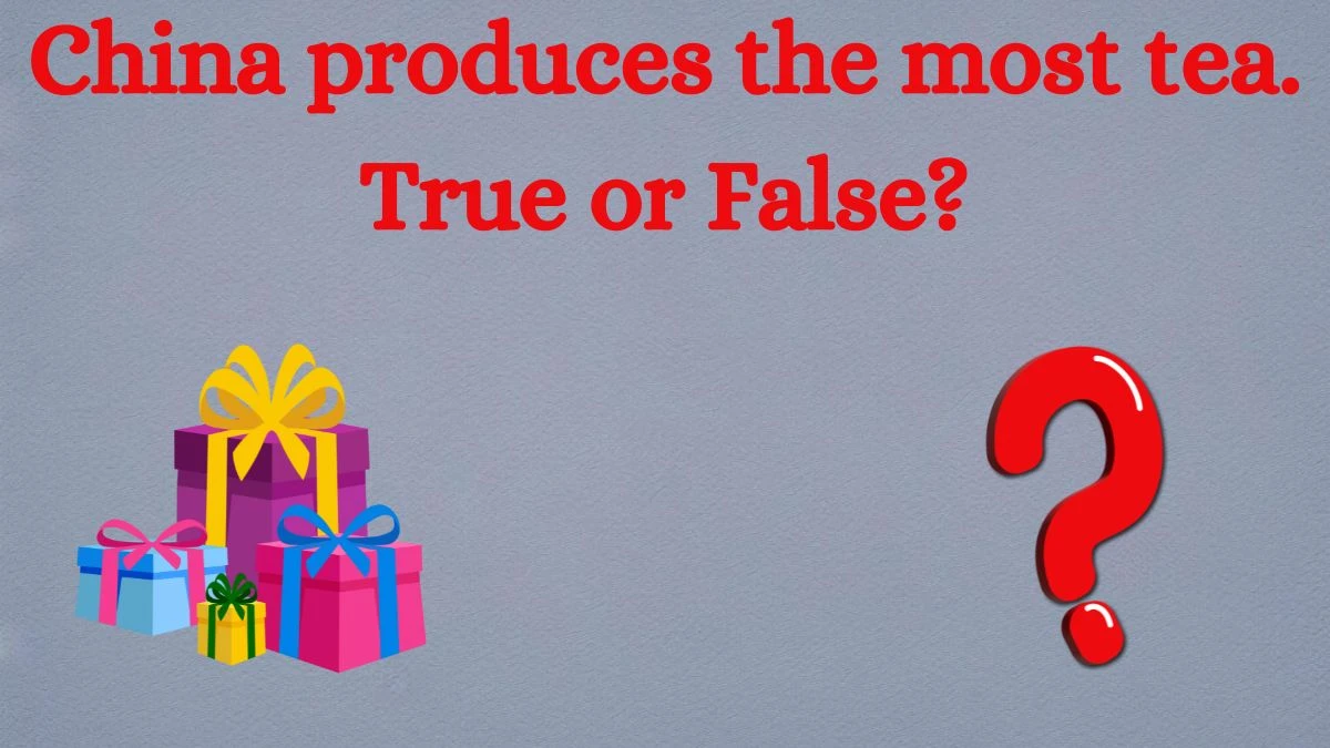 China produces the most tea. True or False? Amazon Quiz Answer Today August 19, 2024