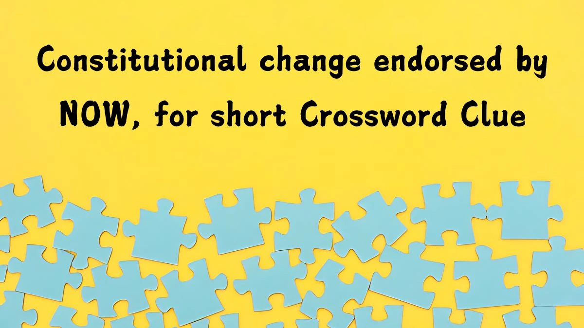 NYT Constitutional change endorsed by NOW, for short (3) Crossword Clue Puzzle Answer from August 29, 2024