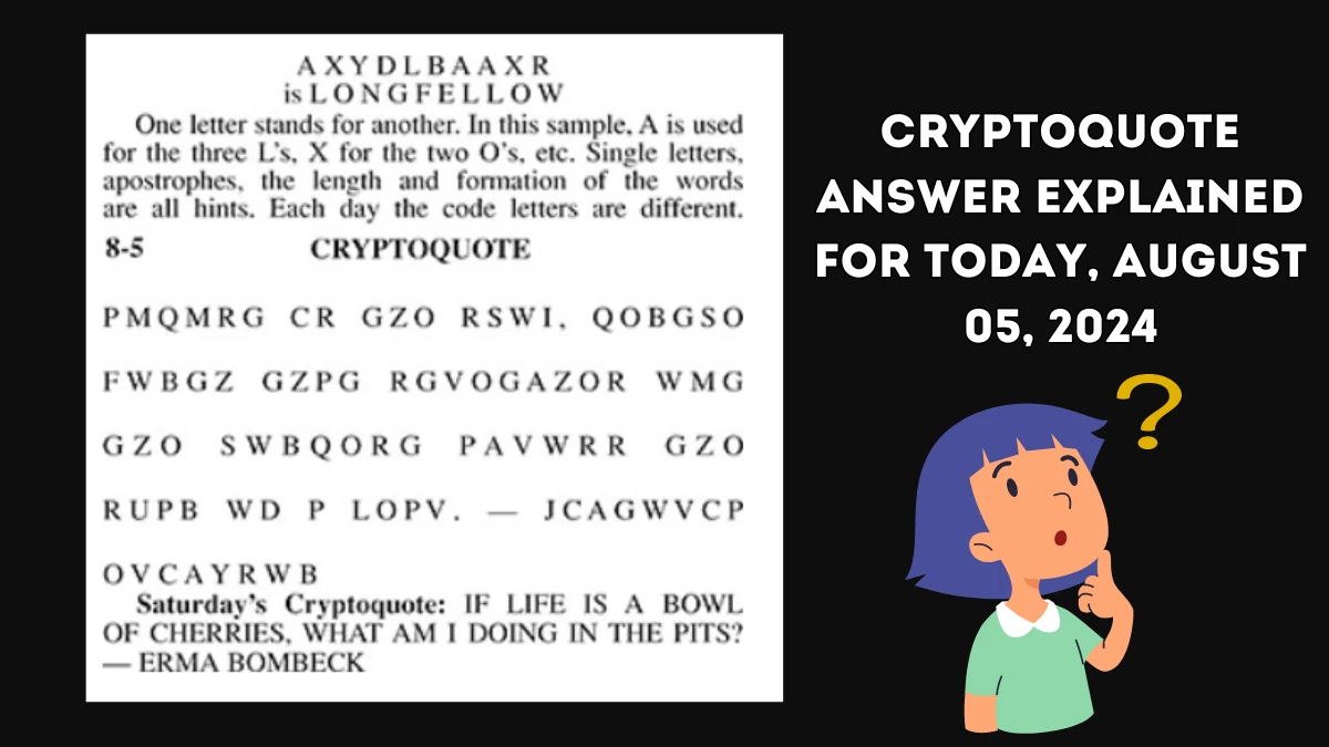 Cryptoquote Answer Explained for Today, August 05, 2024