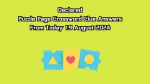 Declared Puzzle Page Crossword Clue Answer from August 19, 2024