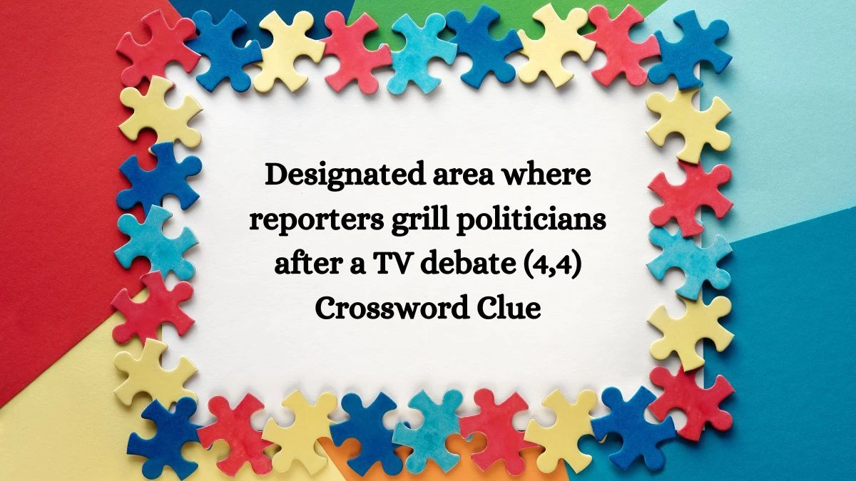 Designated area where reporters grill politicians after a TV debate (4,4) Crossword Clue Puzzle Answer from August 02, 2024