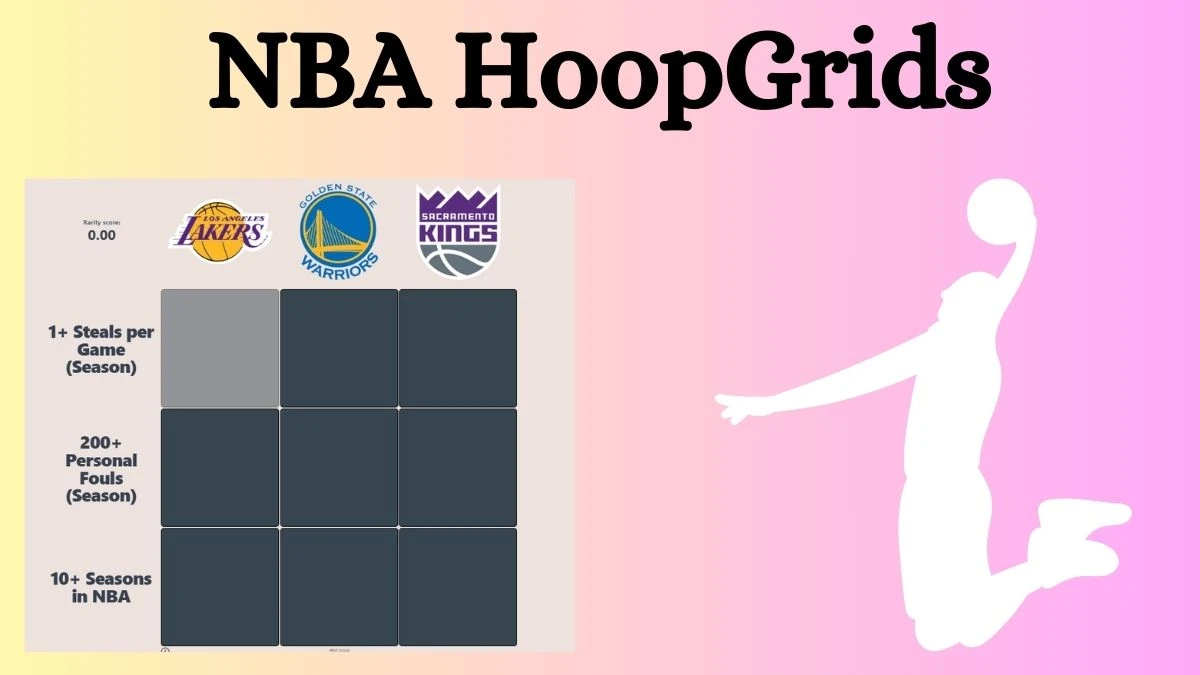 Which player who played for the 200+ Personal Fouls (Season) and Sacramento Kings? NBA HoopGrids Answers for August 16, 2024