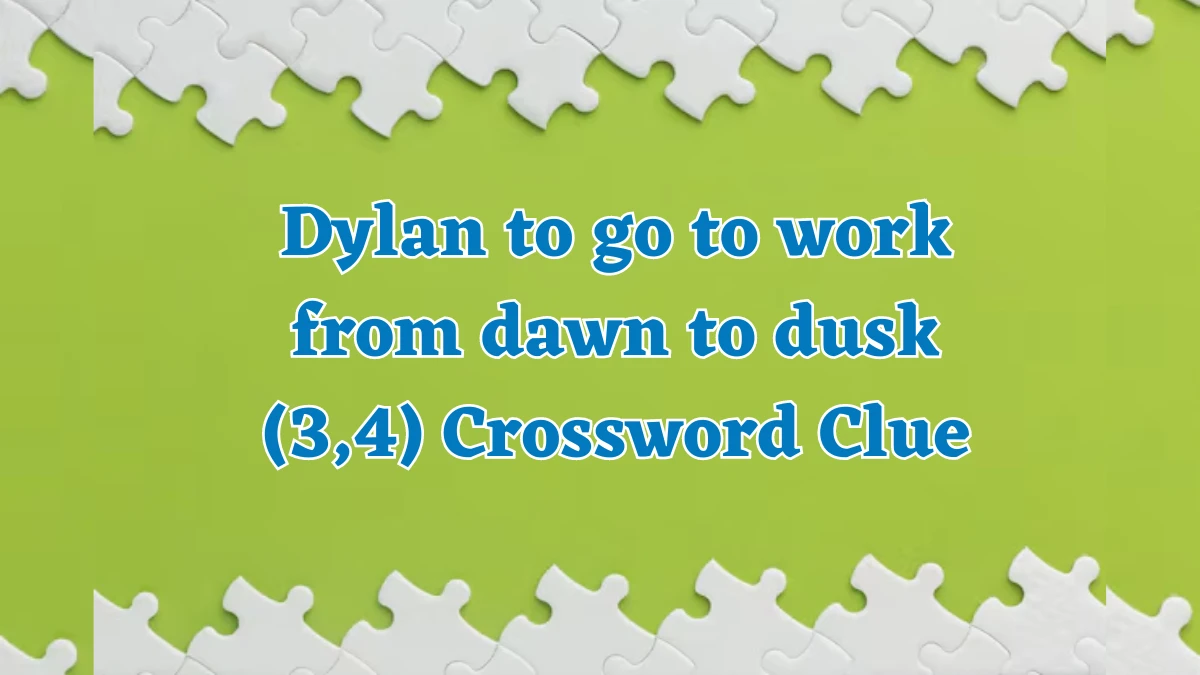 Dylan to go to work from dawn to dusk (3,4) Crossword Clue Answers on August 05, 2024