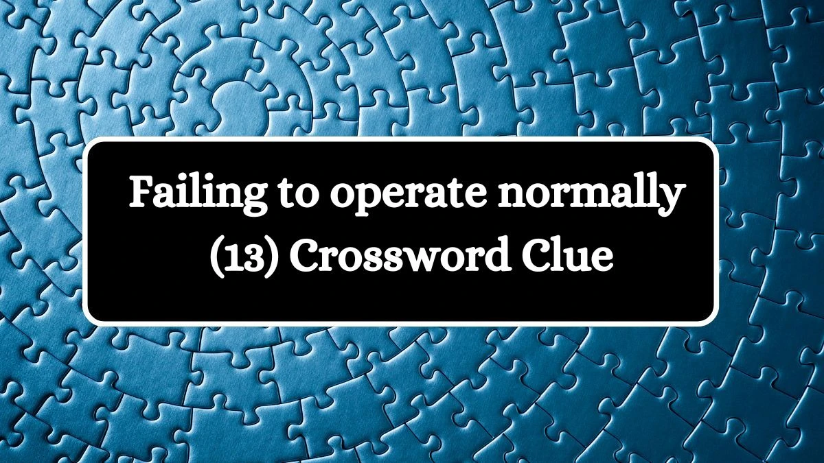 Failing to operate normally (13) Crossword Clue Puzzle Answer from August 03, 2024