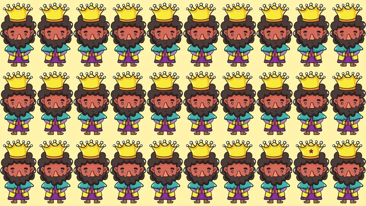 Find and Seek Puzzle: Can you Find the Odd King in 8 Secs