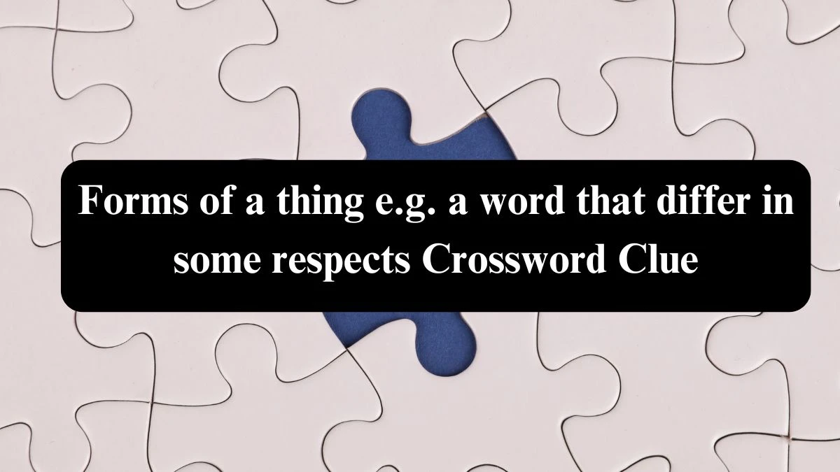 Forms of a thing e.g. a word that differ in some respects Crossword Clue Puzzle Answer from August 05, 2024