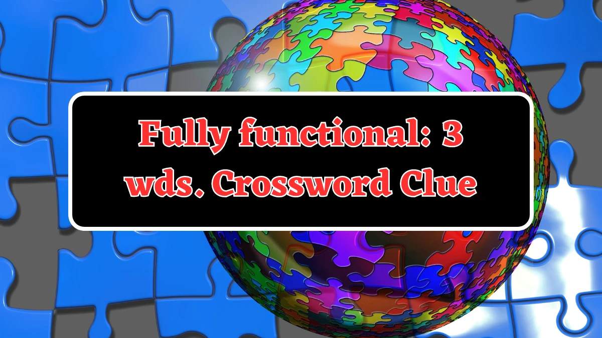 Fully functional: 3 wds. Daily Commuter Crossword Clue Answers on August 03, 2024