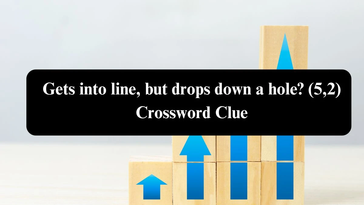 Gets into line, but drops down a hole? (5,2) Crossword Clue Puzzle Answer from August 08, 2024