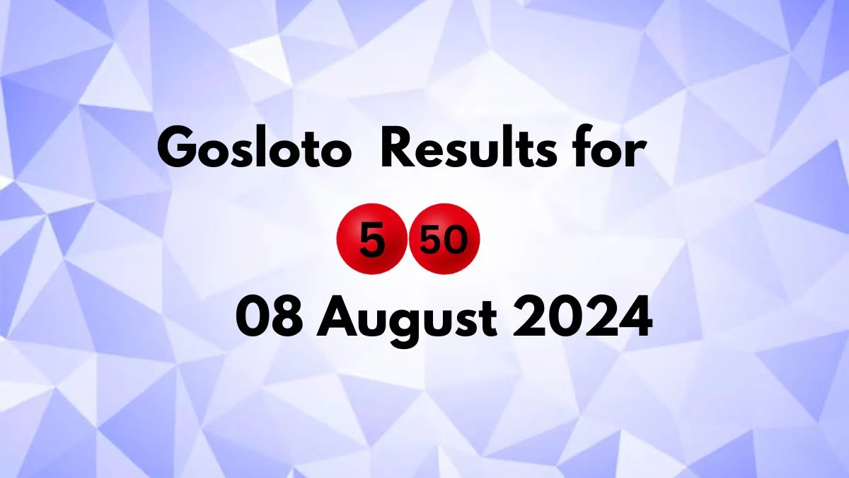 Gosloto 5/50 Results for Today 08 August 2024