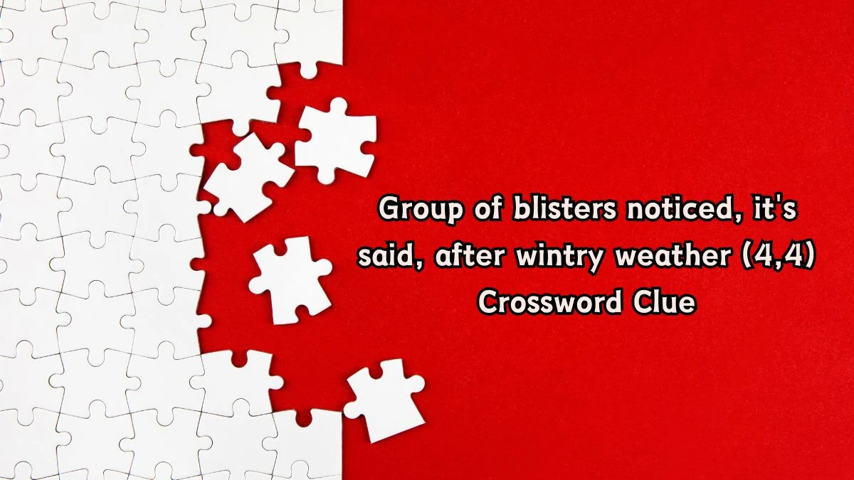 Group of blisters noticed, it's said, after wintry weather (4,4) Crossword Clue Puzzle Answer from August 06, 2024