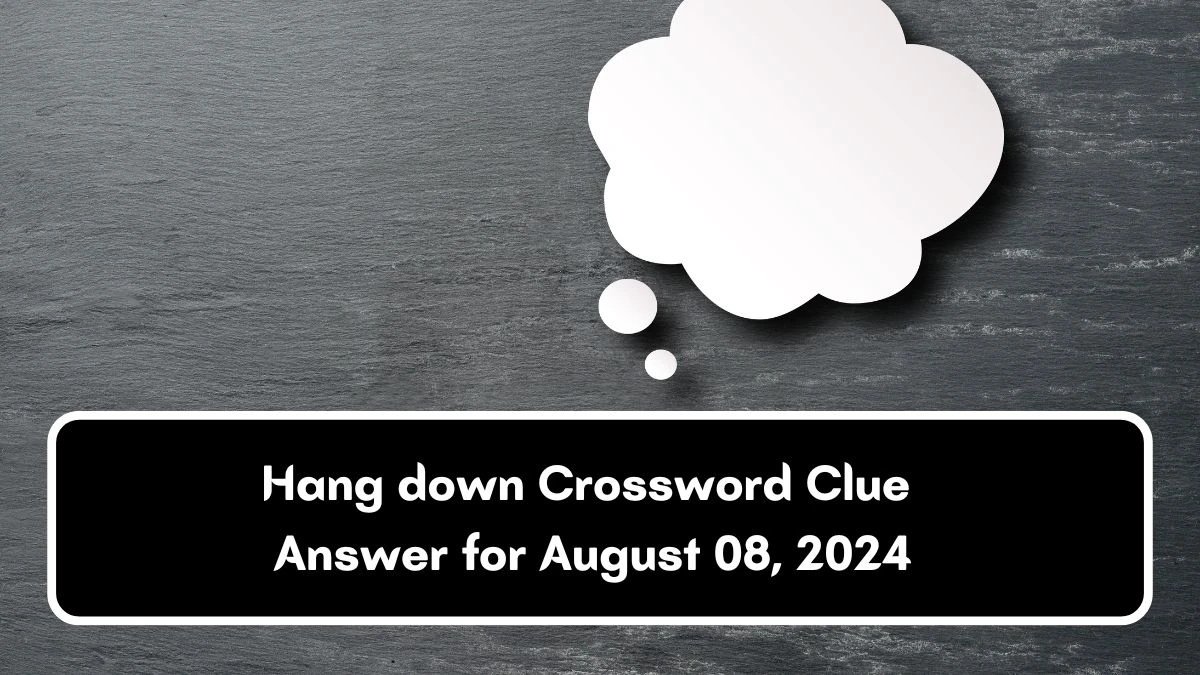 Hang down Puzzle Page Crossword Clue Puzzle Answer from August 08, 2024