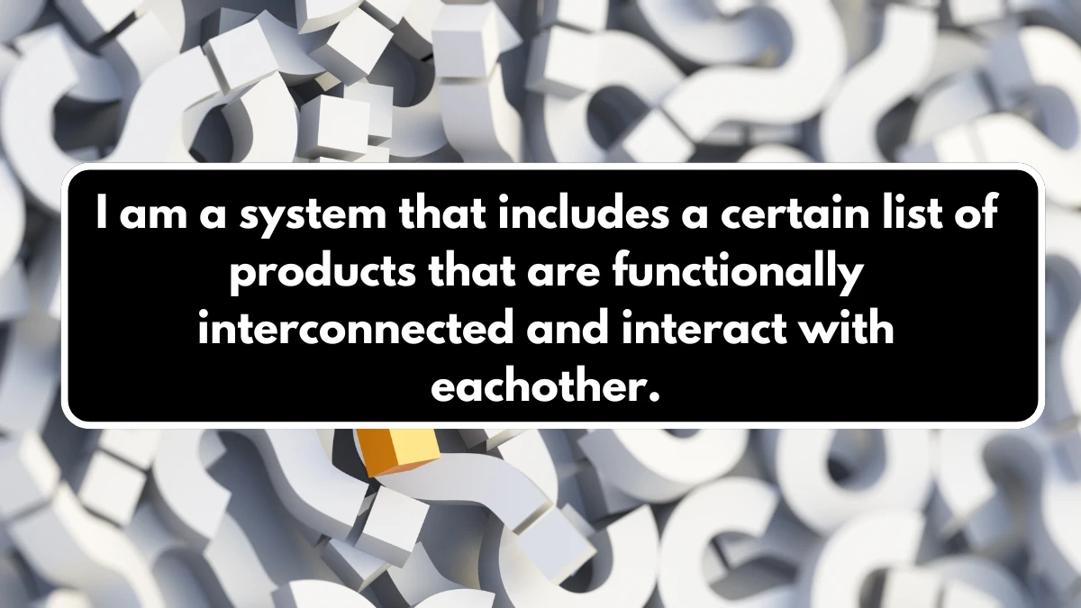 I am a system that includes a certain list of products that are functionally interconnected and interact with eachother. X Empire Riddle of the Day 16 August 2024