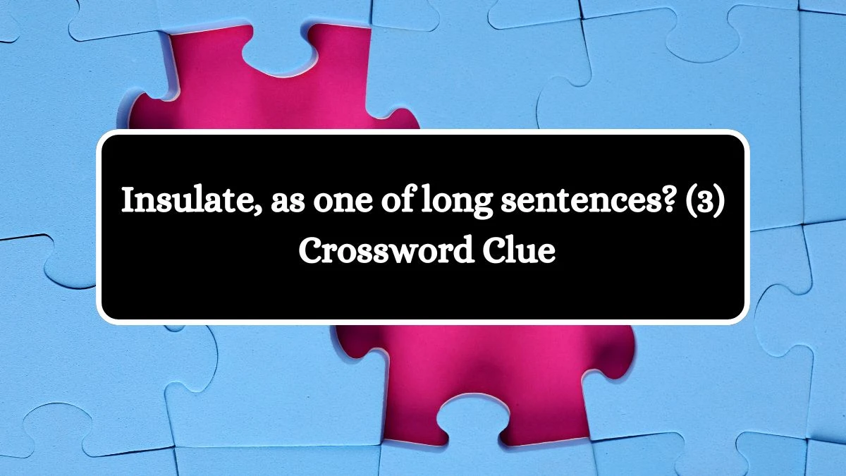 Insulate, as one of long sentences? (3) Crossword Clue Puzzle Answer from August 11, 2024