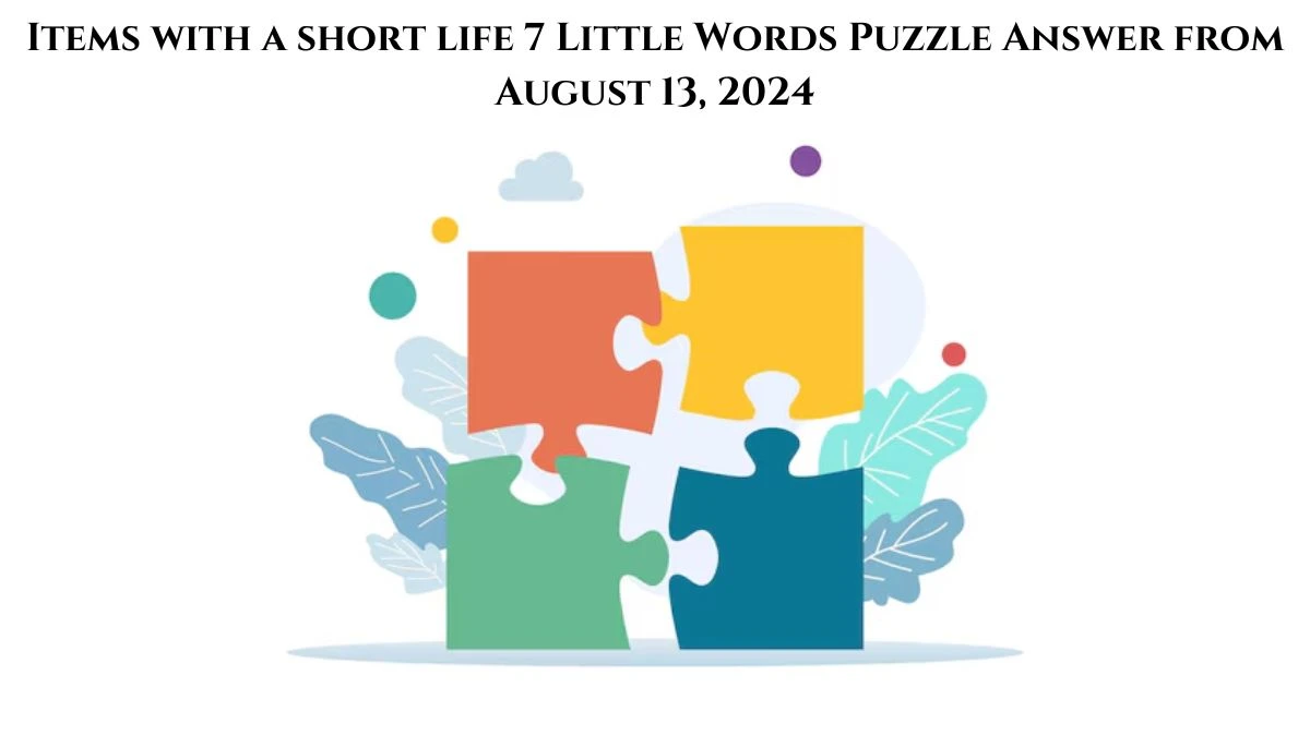 Items with a short life 7 Little Words Puzzle Answer from August 13, 2024