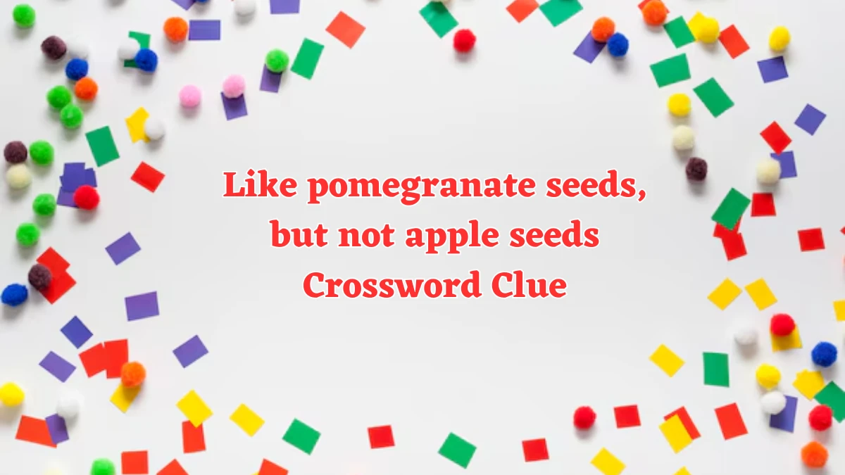 Like pomegranate seeds, but not apple seeds NYT Crossword Clue Puzzle Answer from August 01, 2024