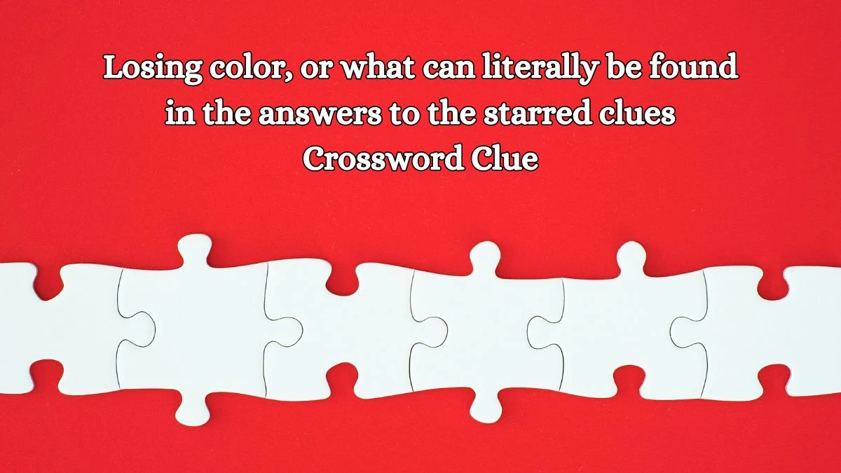 LA Times Losing color, or what can literally be found in the answers to the starred clues Crossword Clue Puzzle Answer from August 14, 2024