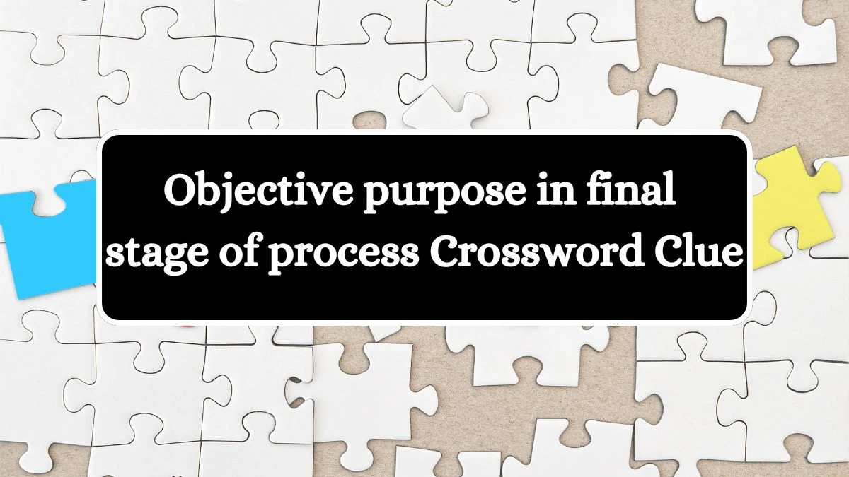 Objective purpose in final stage of process Crossword Clue Puzzle Answer from August 06, 2024