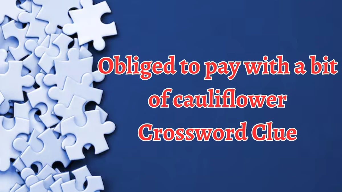 Obliged to pay with a bit of cauliflower Crossword Clue Puzzle Answer from August 21, 2024