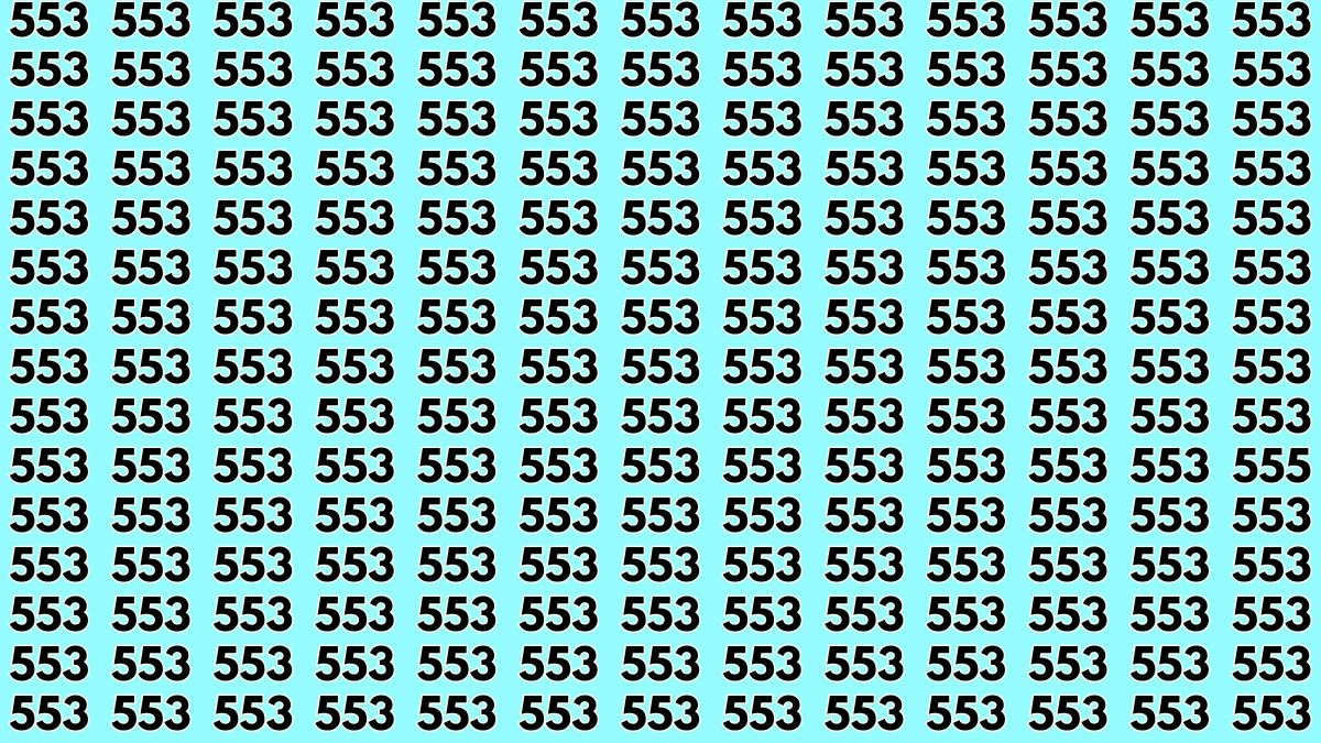 Observation Brain Challenge: Only 4K Vision People Can Spot the Number 555 in 8 Secs