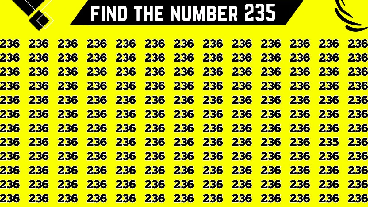 Observation Brain Test: If you have Eagle Eyes Spot the Number 235 among 236 in 6 Secs