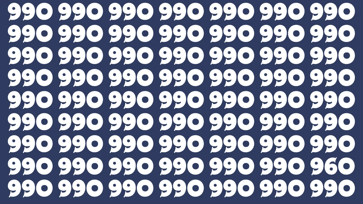 Observation Brain Test: Only Hawk Eyes Can Spot the Number 960 among 990 in 8 Secs