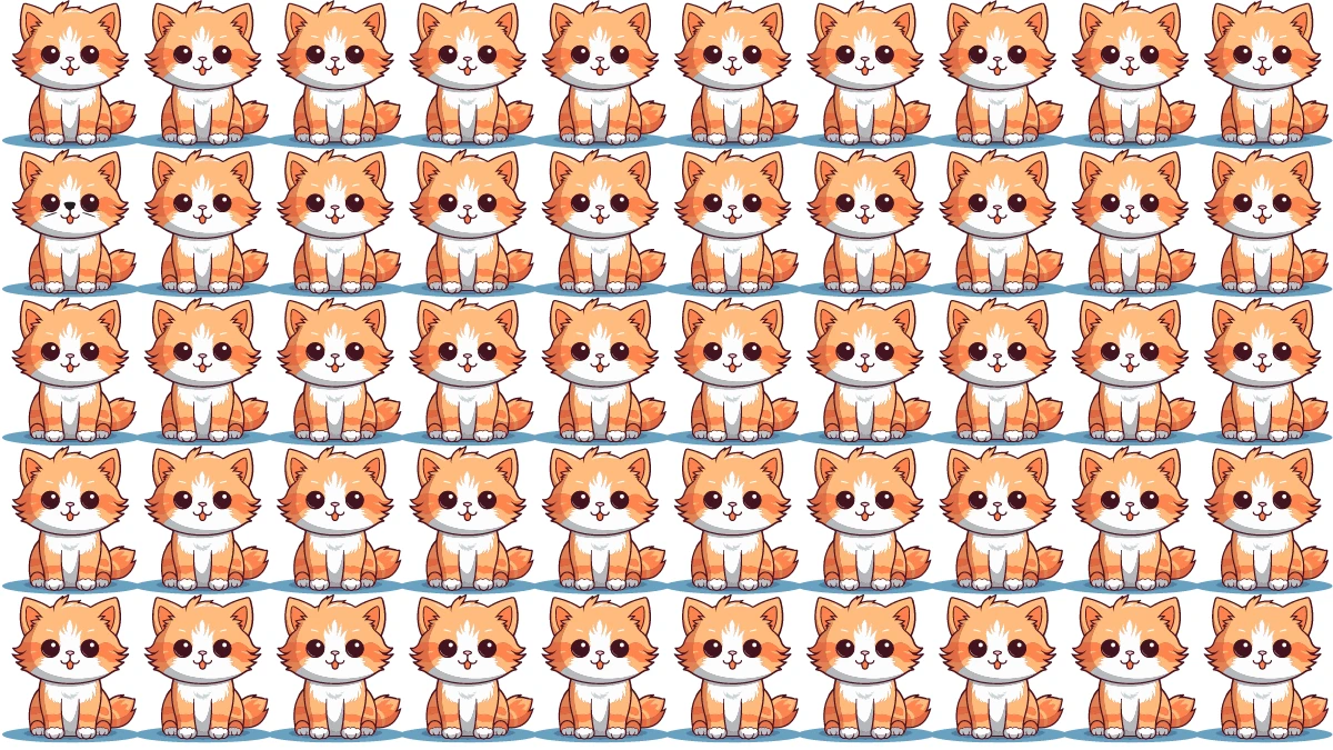 Odd One Out Puzzle: Can you Find the Odd Cat in 7 Secs