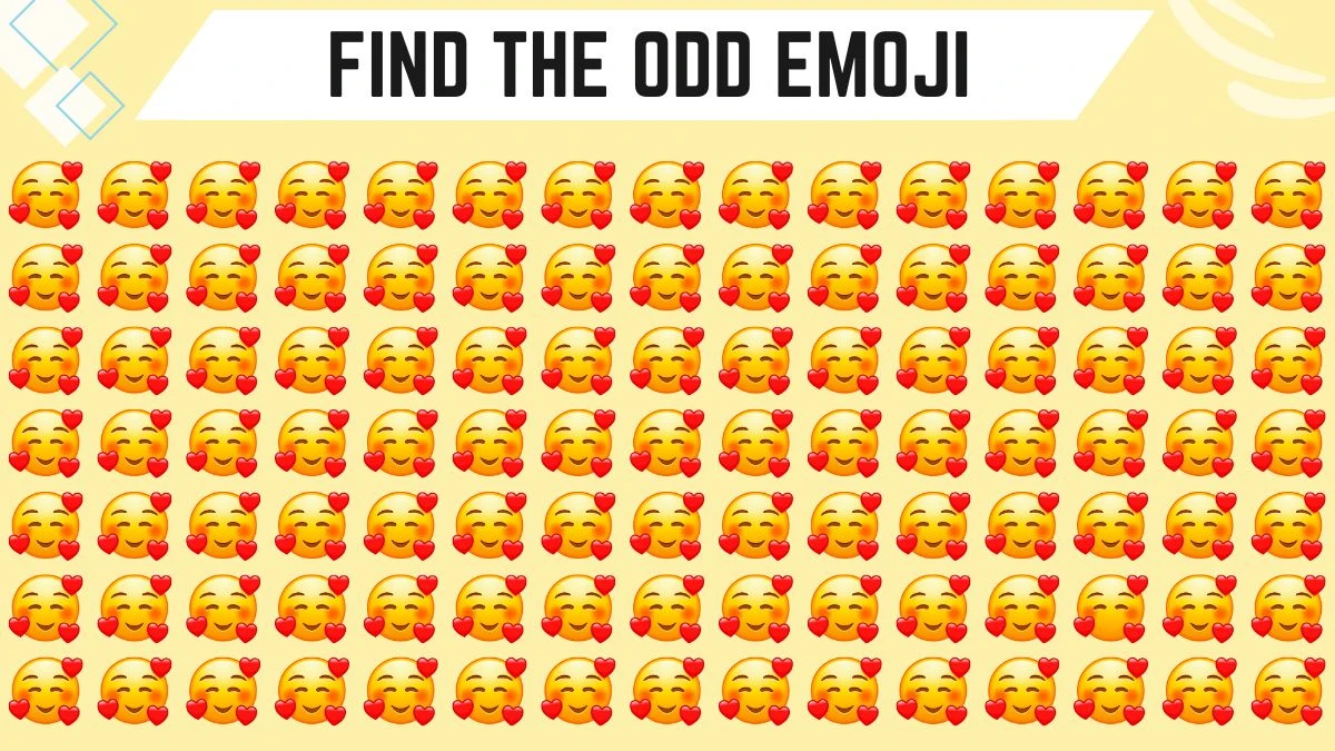 Odd One Out Puzzle: Only People with X-Ray Vision Can Spot the Odd Emoji in 6 Secs