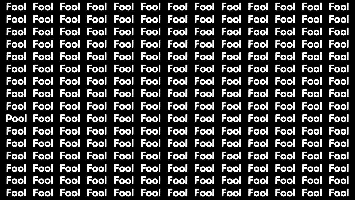 Optical Illusion Brain Challenge: Only Sharp Eyes Can Spot the Word Pool among Fool in 9 Secs