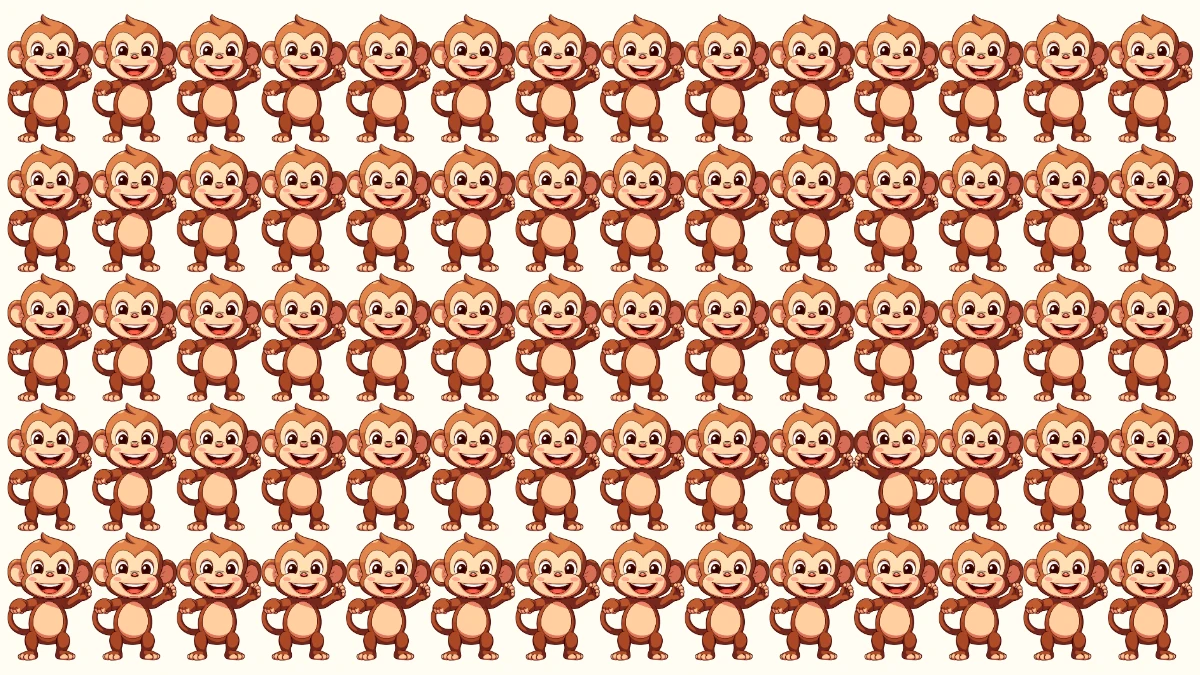 Optical Illusion Challenge: Only People with excellent vision Can Spot the Odd Monkey in 7 Secs