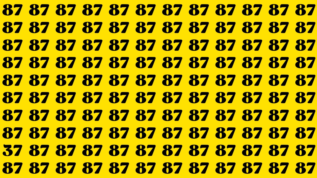 Optical Illusion: Only People with 10/10 Vision Can Spot the Number 37 among 87 in 8 Secs