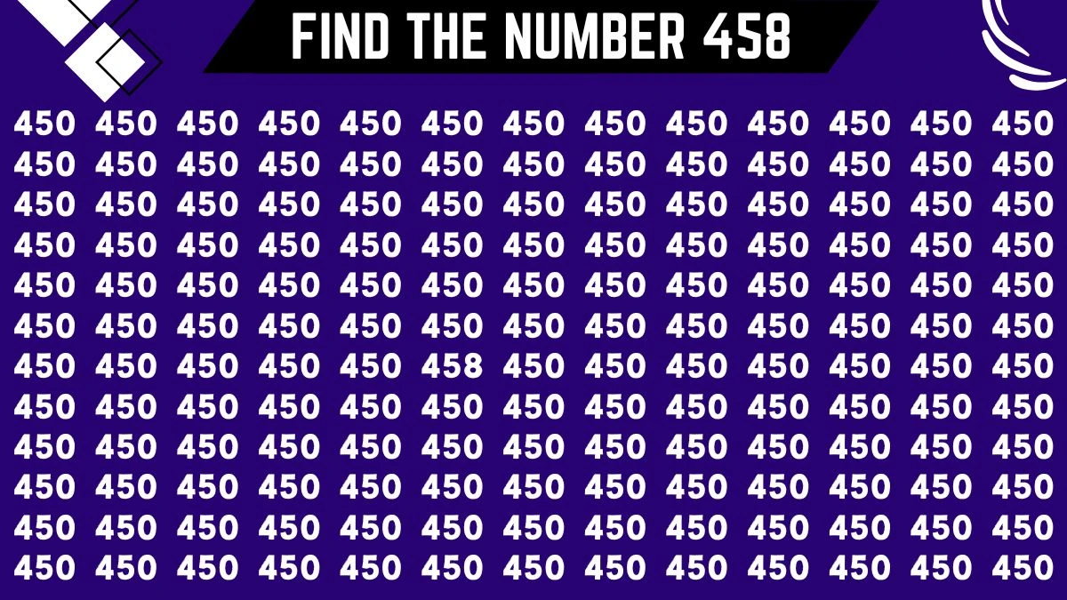 Optical Illusion: Only the most attentive eyes Can Spot the Number 458 in 9 Secs